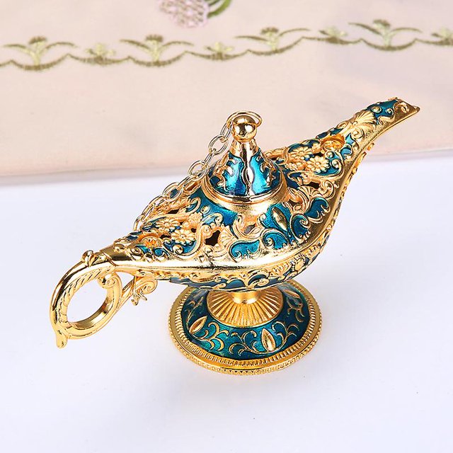 Decoración de manualidades retro europea Adornos creativos Accesorios Deseando modelo de luz Regalo Trompeta Lámpara mágica antigua, 11 Feliz Sencillez