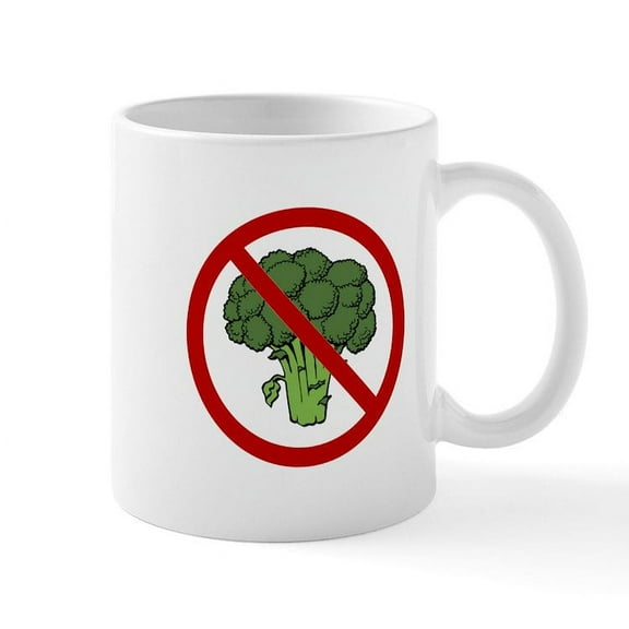 CafePress - No Broccoli Mug - 11 oz Ceramic Mug - Novelty Coffee Tea Cup