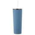 thumbnail image 2 of Ozark Trail 30 oz Slim Insulated Stainless Steel Tumbler with Straw, Double Wall Insulation, Washed Indigo, 2 of 10