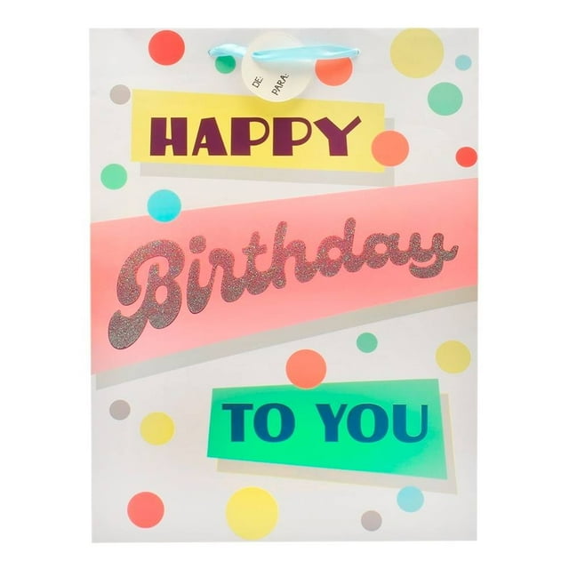 Bolsa para Regalo Prichos Happy Birthday to You Círculos Blanco