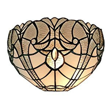 - Amora Lighting AM249WL12 Tiffany Style White Floral Wall Sconce Lamp 12 In Wide