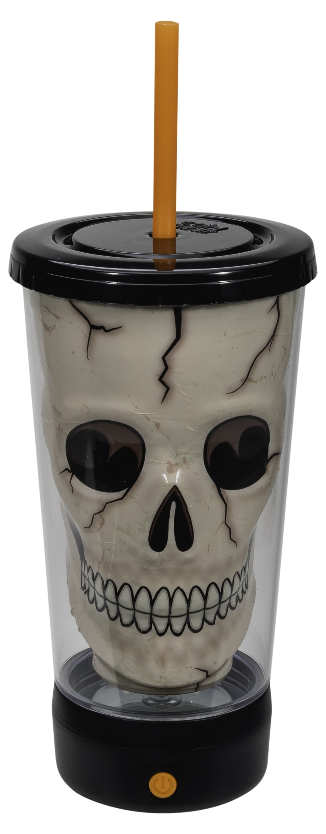 Cool Gear 18 fl oz Skull Poplight Plastic Tumbler - White Cracked Skull