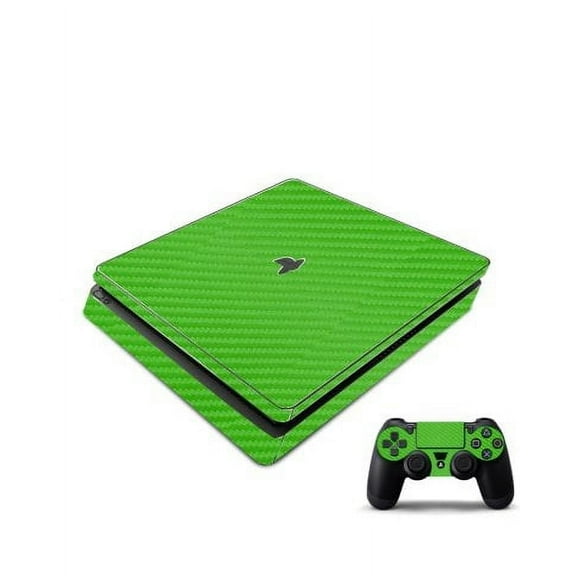 Playstation PS4 Slim Green Carbon Fiber Console Skin