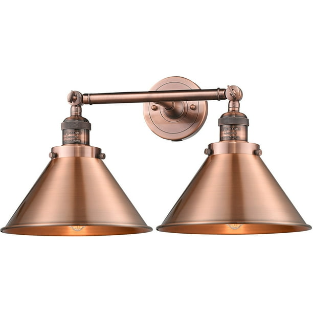 Bathroom Vanity 2 Light Fixtures With Antique Copper Finish Cast Brass Material Medium 19" 120 ...