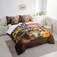 thumbnail image 3 of Feelyou Western Cowgirl Boot Bedding Comforter Set 7 Pieces, Hippie Sheep Skull Skeleton Full Bedding Set, Vintage US Flag Fitted Sheet Flat Sheet, Breathable Home Decor, 3 of 7