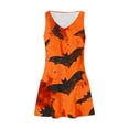 thumbnail image 4 of WFJCJPAF 2025 New Halloween Halloween Dresses for Women You Wear to Halloween Wedding,Women's Summer Comfort Fashion Printing Pocket Sleeveless V-Neck Dress - Orange XL, 4 of 5