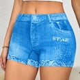 thumbnail image 2 of Folded Hem Jean Shorts for Women Low Waisted Washed Summer Hot Ripped Destroyed Workout Shorts Classic Fit Straight Leg Denim Shorts, 2 of 6