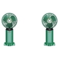 thumbnail image 4 of Inteprter Ventilador portátil Pantalla LCD 4 Engranajes Dibujos animados Ajustable Verano al aire libre Pantalla de alimentación digital Verde 2Conjunto, 4 of 6