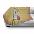 thumbnail image 3 of Vintage Soft Flannel Fleece Blanket, Words with Radiant Tone Futuristic Spaceship Rocket Moon Cosmos Universe Humor Art, Cozy Plush for Indoor and Outdoor Use, 60" x 80", Multicolor, by Ambesonne, 3 of 6