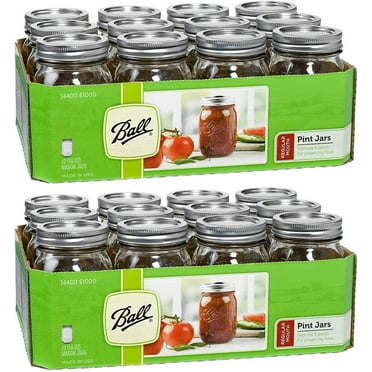 Ball Regular Mouth Pint 16-oz Mason Jar with Lids and Bands Pack of 24