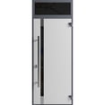 thumbnail image 6 of Front Exterior Prehung Steel Door / Ronex 1011 Grey / Top Exterior Window Sidelite / Stainless Inserts Entry Metal Modern Painted W36" x H80+16" Left hand Inswing, 6 of 6