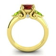 thumbnail image 4 of 2.50 Carat Elegant Round Cut Garnet & Peridot Gemstone Three Stone Wedding Ring for her Solid 14K Yellow Gold Size 4 by Diamond-Capitals, 4 of 8