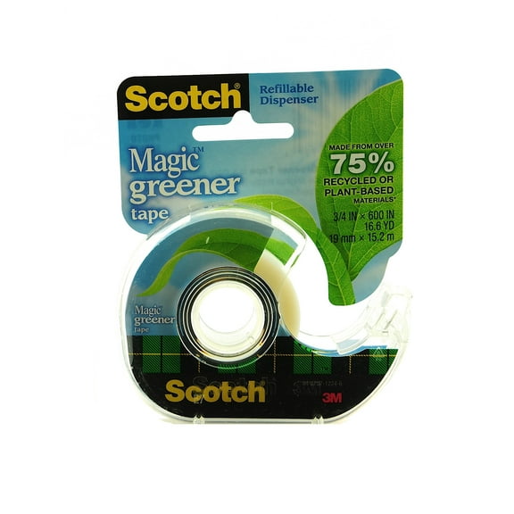 Magic Greener Eco-friendly Tape 3/4 Inch x 600 Inch Roll (Pack of 12)
