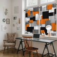 thumbnail image 5 of Burnt Orange Black Geometric Kitchen Curtains 45 Inch Length, Modern Abstract Block Tiers Curtains for Bathroom Bedroom Cafe, Light Filtering Small Window Treatment Short Drapes 2 Panels 42"Wx45"L, 5 of 8