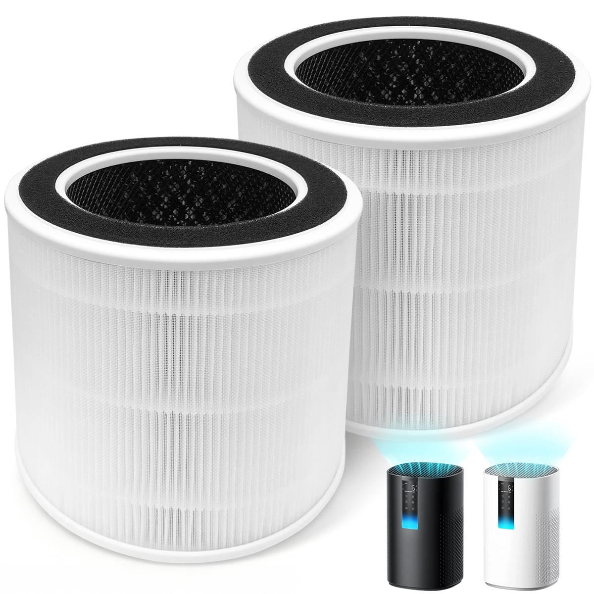 Home Times 2 Pack DR-HAP005S Replacement Filter Compatible with Dreo Air Purifier, True H13 HEPA Filter, All-Round Powerful Filtration, White