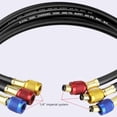 thumbnail image 2 of Tuyau de Charge Réfrigérant HVAC 800PSI - Tuyaux en Caoutchouc de 1,8m avec Raccords en Laiton, Compatible avec R134A R410A R22 R404A R502 R1234YF, pour Automobile et Résidentiel AC, 2 of 5