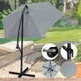 thumbnail image 2 of Geniqua 10FT Outdoor Umbrella Patio Offset Market Terrace Cantilever Cranking Base Gray, 2 of 8