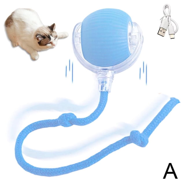 Interactive Pet Toy Ball with Rechargeable Battery & 3 Speed Modes - Ideal for Energetic Cats