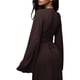 thumbnail image 4 of Vestido de Punto Acanalado para Mujer, Acampanada, Ajustado, Holgado e Informal. Marrón S, 4 of 8