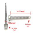 thumbnail image 4 of Bolt Dropper No. 14 x 2-1/2" Stainless Hex Washer Head Self Drilling Screws, 410 Steel, No. 3 Point, 50 pc, Plain Finish, 4 of 6