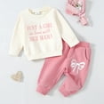 thumbnail image 2 of Hessimy Toddler Boys Girls Spring Summer Funny Cartoon Print 2Pcs Warm Long Sleeve Soft Cozy Sleepwear Pajamas, Funny Sleep Style(Pink,18-24 Months), 2 of 7