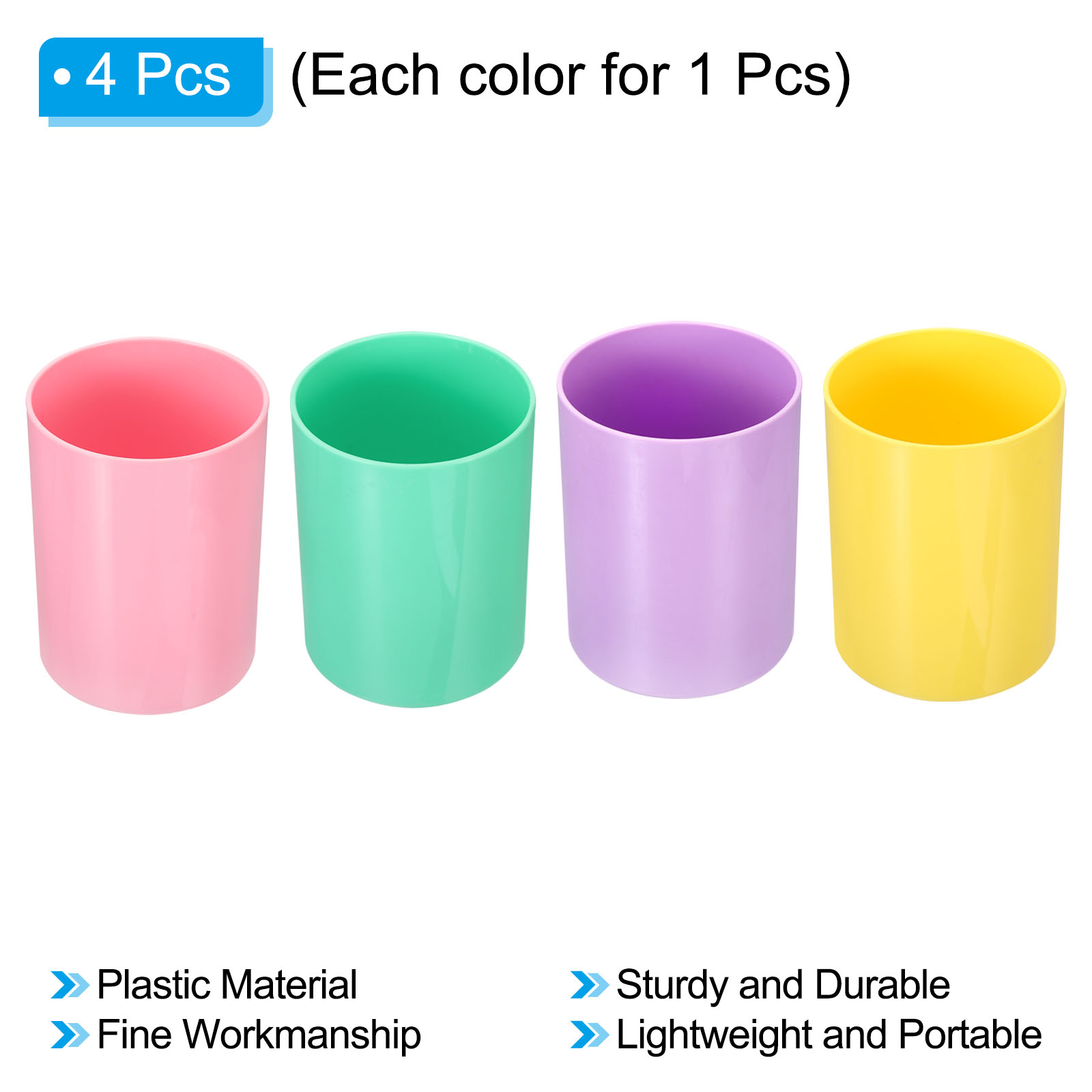 Unique Bargains Pencil Holder 4 Pack Plastic Pen Makeup Brush Holder for Home Office
