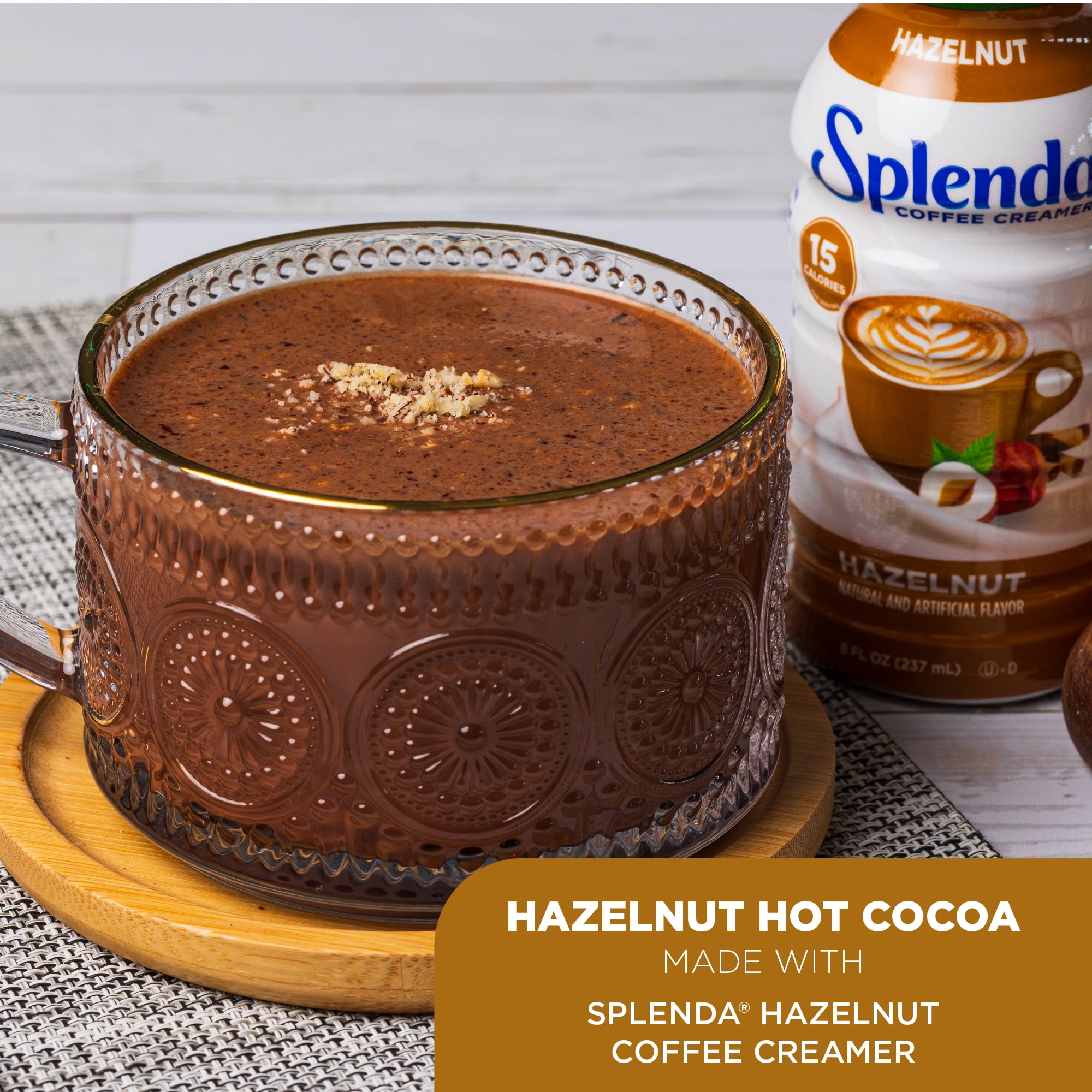Splenda Sugar Free, Low Calorie Hazelnut Coffee Creamer, 8 fl Ounce Bottle