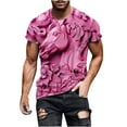 thumbnail image 6 of ZCFZJW Big and Tall Regular Fit Graphic T-Shirts for Men Vintage 3D Horse Pattern Print Summer Short Sleeve Round Neck Pullover Tops Trendy Outdoor Daily Vacation Tees Shirt Hot Pink M, 6 of 6