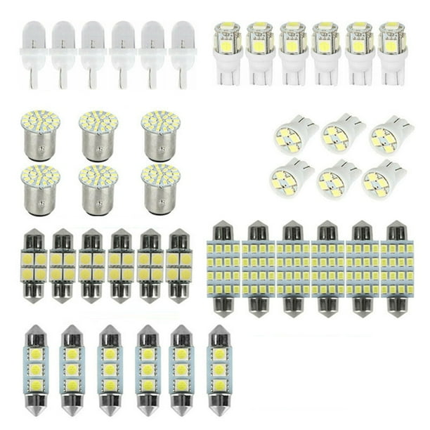 Kit de 42 Luces LED para Interior T10 6000K, Luces de Matrícula de SMD, Luz de Matrícula/Lectura de Repuesto.