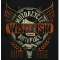 thumbnail image 2 of Wisconsin Biker Chopper Motorcycle Men's Graphic T Shirt Tees Brisco Brands S, 2 of 4