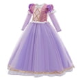 thumbnail image 2 of IBTOM CASTLE Kids Girls Princess Long Maxi Puffy Dress Halloween Christmas Cosplay Fancy Dress up Birthday Party Carnival Evening Pageant Prom Ball Gown, 2 of 8