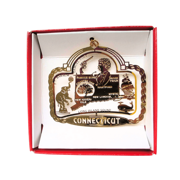 Connecticut Brass Ornament State Landmarks Souvenir