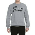 thumbnail image 2 of Wild Bobby Grace Wins Script Inspirational/Christian Unisex Crewneck Graphic Sweatshirt, Heather Grey, X-Large, 2 of 5