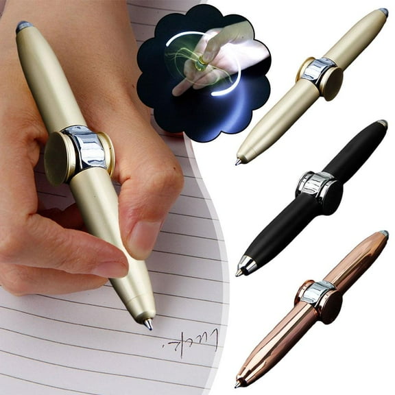 FurNest Cool Fidget Spinner Fingertip Gyro Pen with LED Lights Relief Stress D
