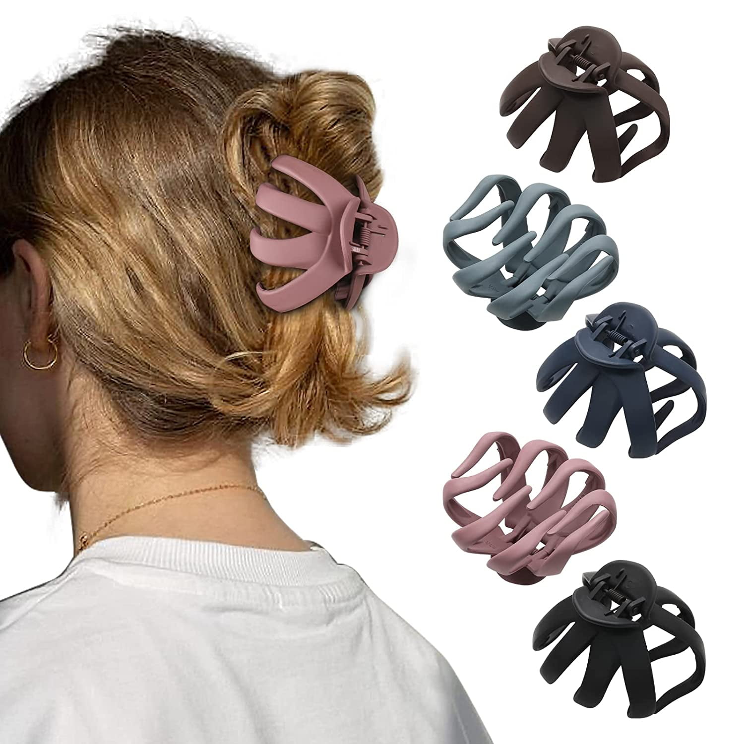 5PCS Large Octopus Hair Claw Clip 3 Inch Hair Clip Spider Claw Clip for Thick Hair Big Jaw