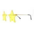 thumbnail image 3 of Rhinestone Studded Rimless Star Shape Hippie Color Sunglasses Gold - Yellow, 3 of 4