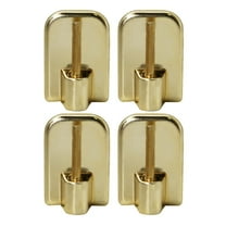 Evideco Self Adhesive Hooks Sash Rod Kitchen Curtains Set of 4 Gold N/A