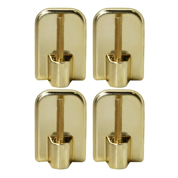 Evideco Self Adhesive Hooks Sash Rod Kitchen Curtains Set of 4 Gold N/A