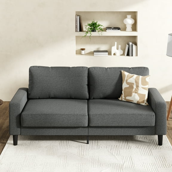 Canapé en tissu rembourré Mainstays, moderne, gris foncé