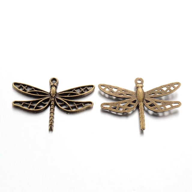 Tibetan Style Alloy Pendants Cadmium Free & Nickel Free & Lead Free Dragonfly Antique Bronze 25x35x3mm Hole: 2mm