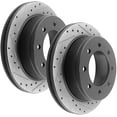 thumbnail image 2 of JADODE Brake Rotors Rear 330mm Drilled & Slotted Design Brake Rotor & Brake Pad kit Replacement for Chevy GMC Avalanche Suburban Sliverado Sierra Yukon XL 2500, 2 of 5