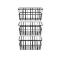 thumbnail image 2 of Oceanstar Metal Wire Organizer Bin Basket with Handles, Set of 3, Black, 2 of 4