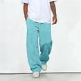 thumbnail image 5 of Baggy Sweatpants Men Casual Drawstring Waist Lightweight Wide Leg Sweat Pants for Men Sky Blue 2XL, 5 of 6