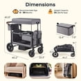 thumbnail image 3 of HARPPA Foldable Wagon Stroller for 2 Kids, Kids Wagon with Canopy, 5-Point Harness, Bench Seat, Gray, 3 of 8