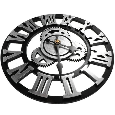 FOMIYES Unique Silver Gear Wall Clock, Creative Art Decor for Home, Cafe, Bar, Hotel