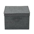 thumbnail image 4 of Household Essentials Bacs de Rangement Carrés en Tissu avec Couvercles Graphite Ensemble de 2, 4 of 5