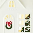 thumbnail image 3 of Bfogop Ceramic Christmas Village Houses, LED Lighted Porcelain White Small House Tabletop Figurines, Light Up Christmas Decorations for Home Shelf Cabinet Table Winter Decor 5.9 Inch, 3 of 5