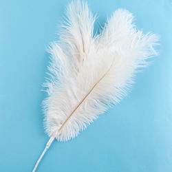 3 Pink/White marabou feathers sprays on wire for decorating cakes,floral crafts 