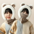 thumbnail image 2 of DHFJKG Winter Toddler Child Balaclava Ear-Protective Cap Hat With Cute Ears Girls Boys Windproof Neck Warmer Double-Sized Plush Cozy Hats, 2 of 3