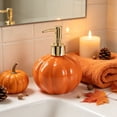thumbnail image 5 of Tyidzon Ceramic Pumpkin Soap Dispenser, Halloween Liquid Soap Holder with Gold Tone Pump, Refillable Bottle for Fall Kitchen and Bathroom Decor, 5 of 7